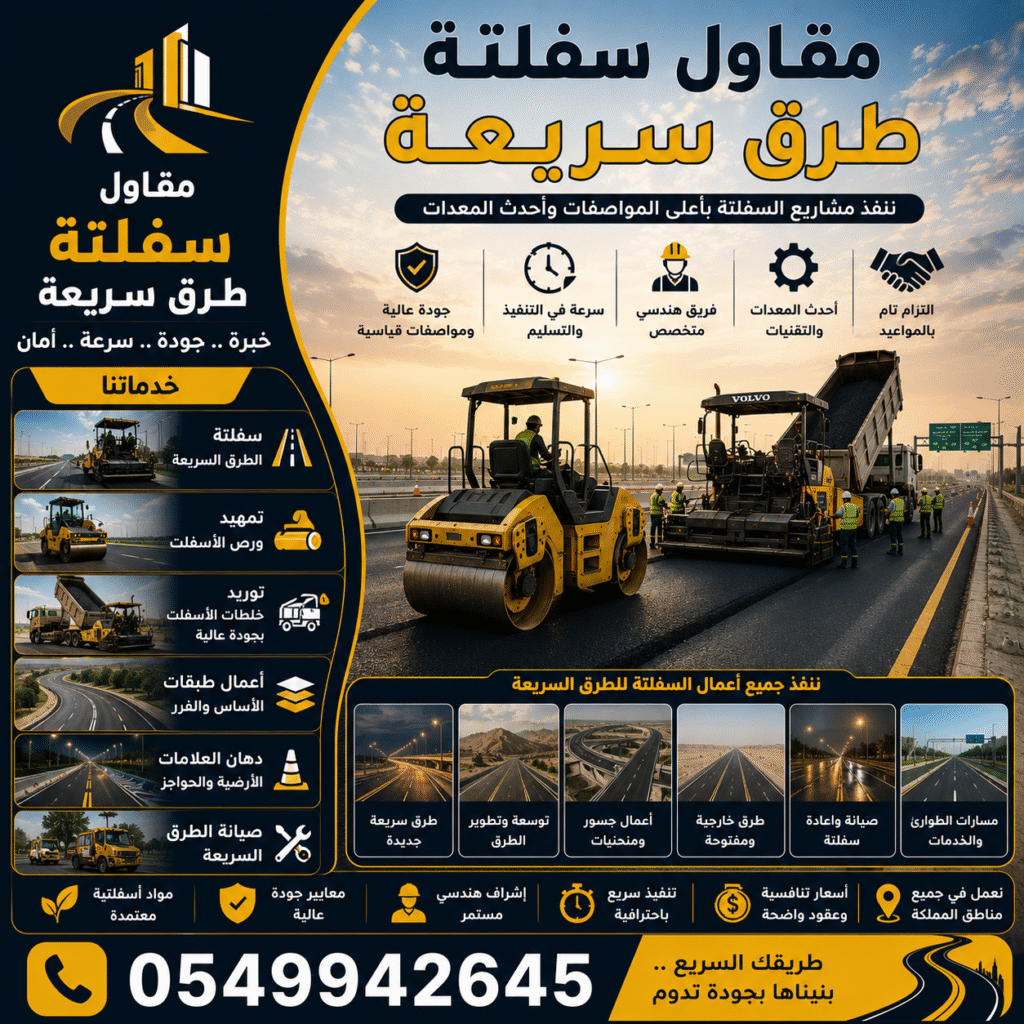 مقاول سفلتة طرق سريعة
