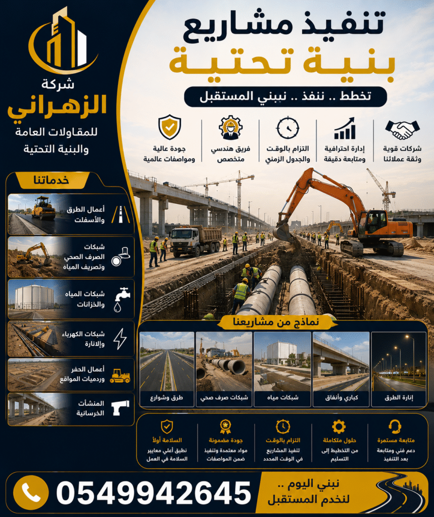 تنفيذ مشاريع بنية تحتية